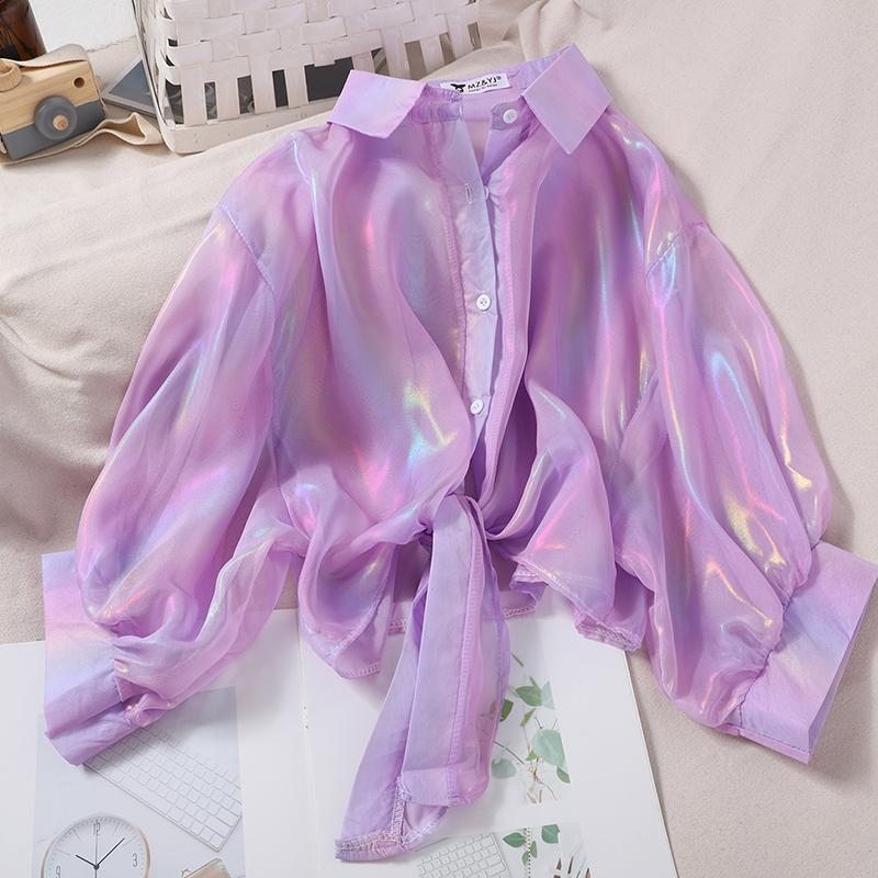 Fashionable Glossy Purple Cardigan Sun-protective Garment - Image 7