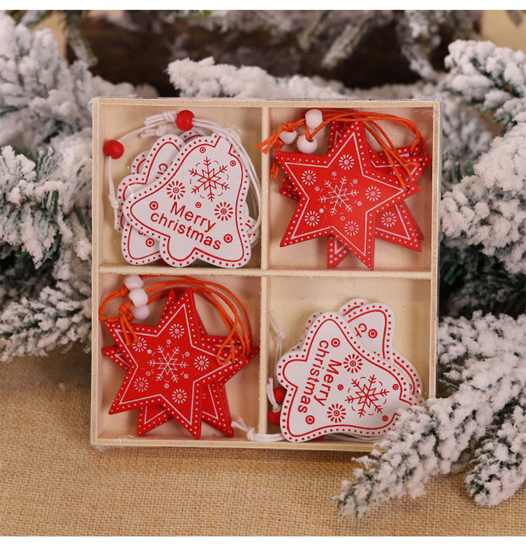 Title 1, Christmas Snowflake Wooden Small Pendant