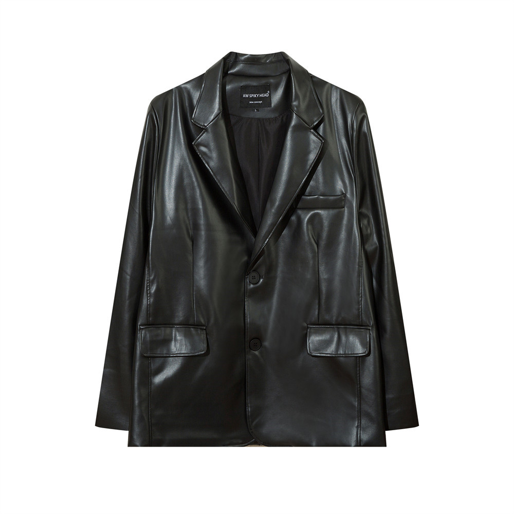 Men's Loose European And American Style Street Autumn And Winter Ruoshuai Motorcycle Clothing Leather Coat