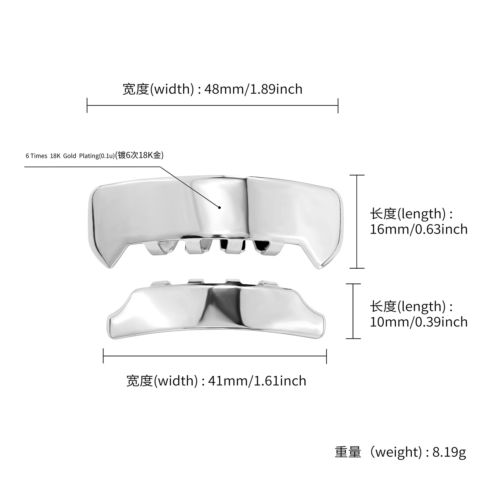 Hiphop Accessories Glossy Trapezoid Braces