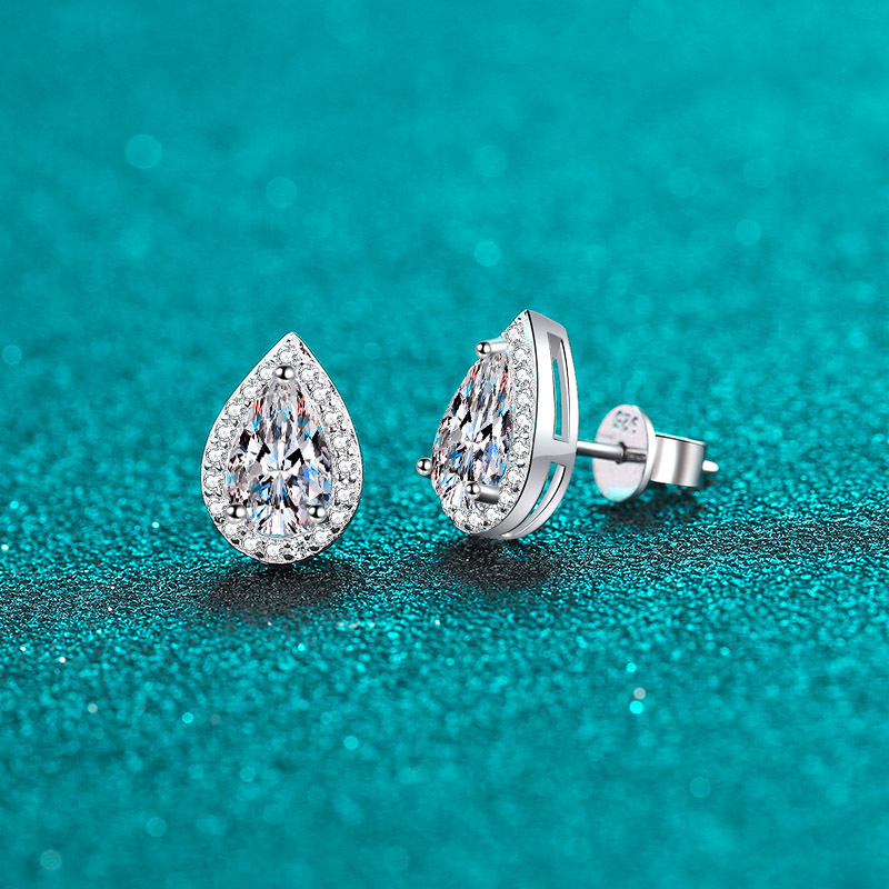Moissanite 925 Sterling Silver Stud Earrings For Women