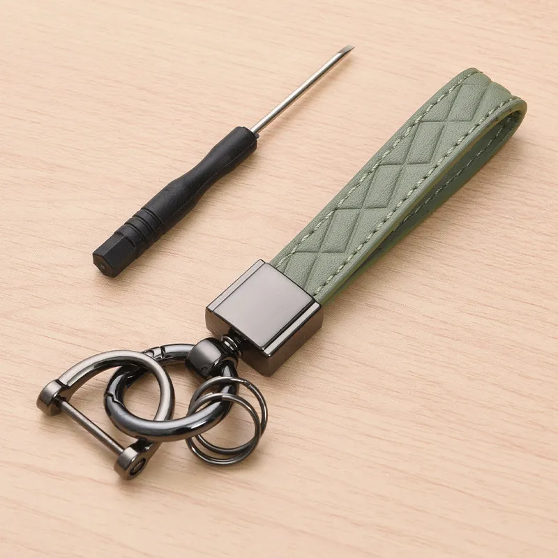 Car Key Ring Women's Exquisite Lanyard - Gun Green