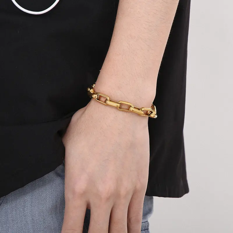 Men's Titanium Steel Bracelet Ins Niche Design Hip-hop Geometric Bracelet