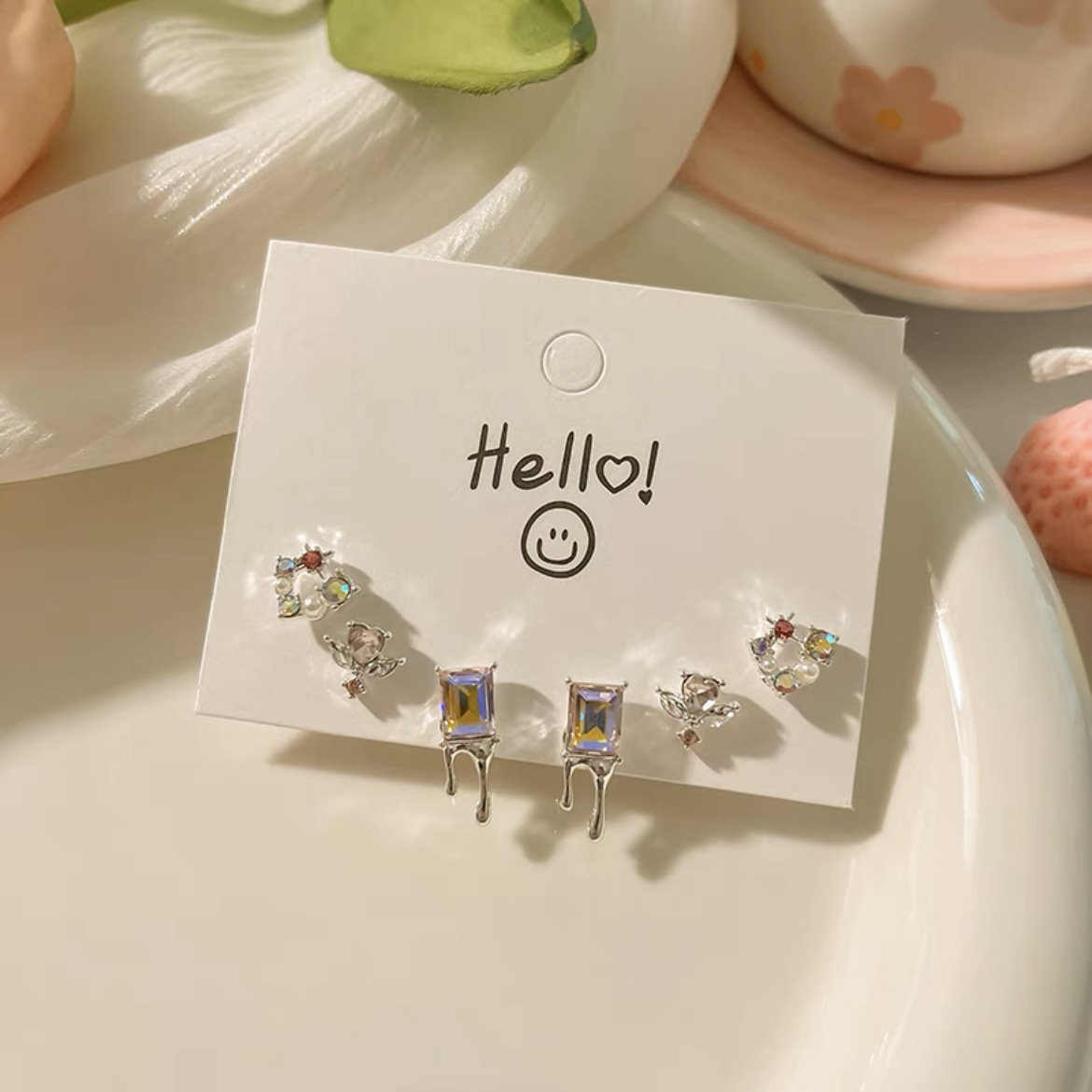 Sterling Silver Needle Stud Earrings For Women Simple Cute Earrings