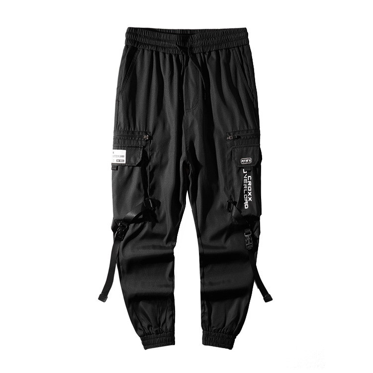 Spring And Summer Men's Pants Functional Workwear Multi-bag Composite Fabric Paratrooper Pants Ankle-tied