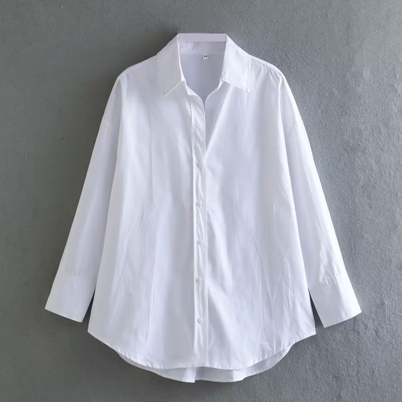Women's Lapel Collar Multi-Color Long-Sleeve Single-Breasted Shirt