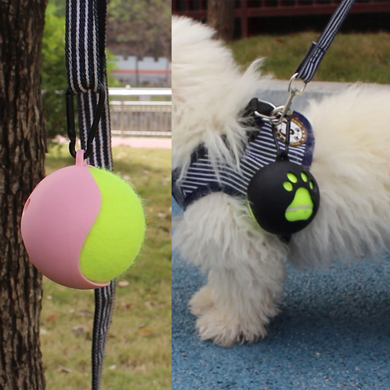 Tennis Bracket Portable Hands-free Dog Walking Supplies Training Ball Sheath