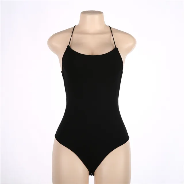 European And American Style Summer Women's Clothing New Sling Backless Lace Up Sexy Jumpsuit Black - Shop at LoveMi