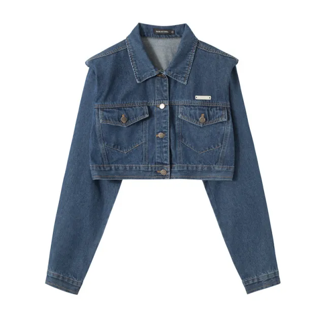 Sweet Cool Short Denim Jacket Casual Ins Style Easy Matching Coat Blue - Shop at LoveMi