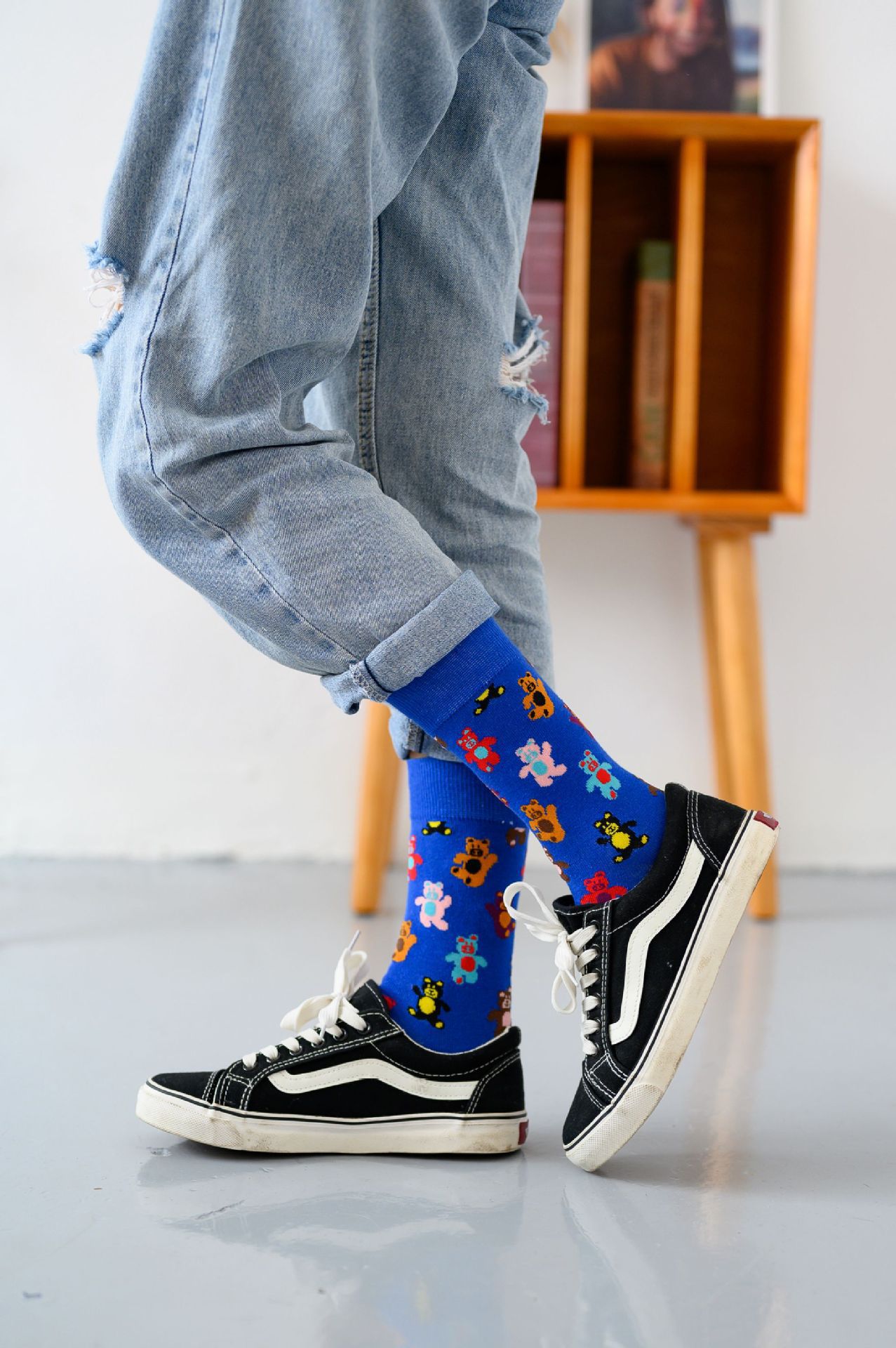 Title 8, Girls Fashion Socks featuring Cartoon Bear & I...