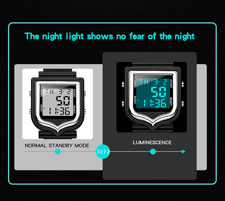 Sanda 388 Stylish Fashionable Square Outdoor Sports Digital Watch