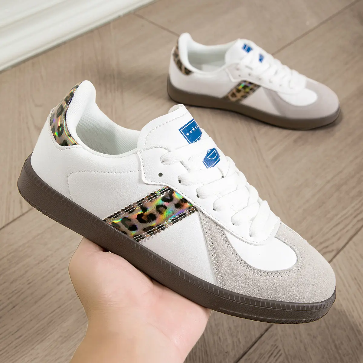 Womens Style White Lace Up Casual Sneakers