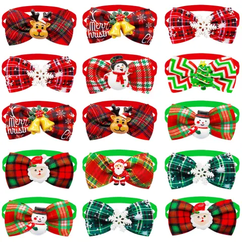 Pet Plaid Pattern with Accessories Bow Tie Cat Dog