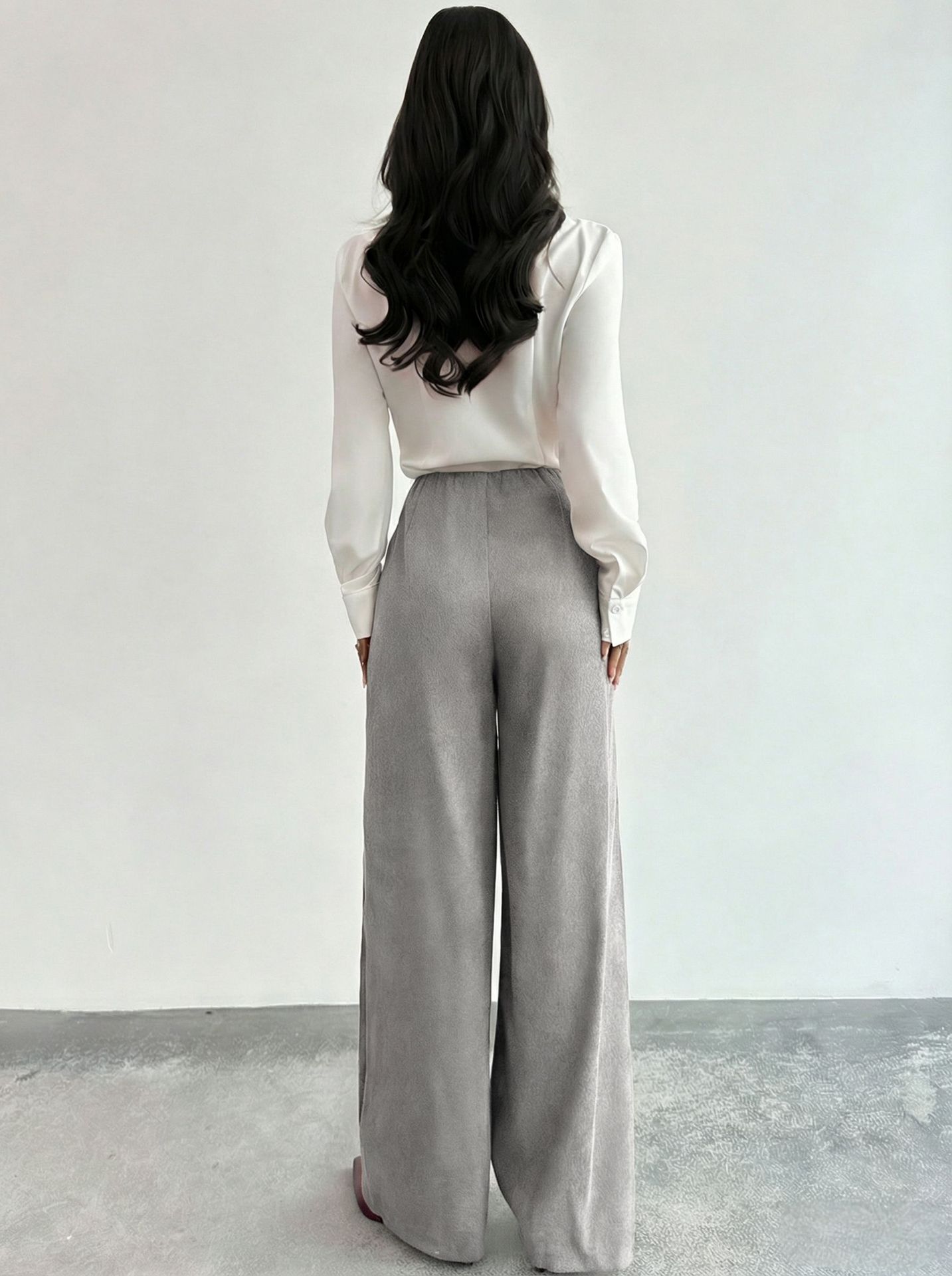 Womens Loose Straight-leg Casual Pants