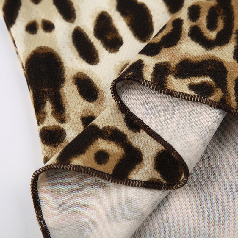 Hot Girl Leopard Print Lace Halter Lace-up Camisole