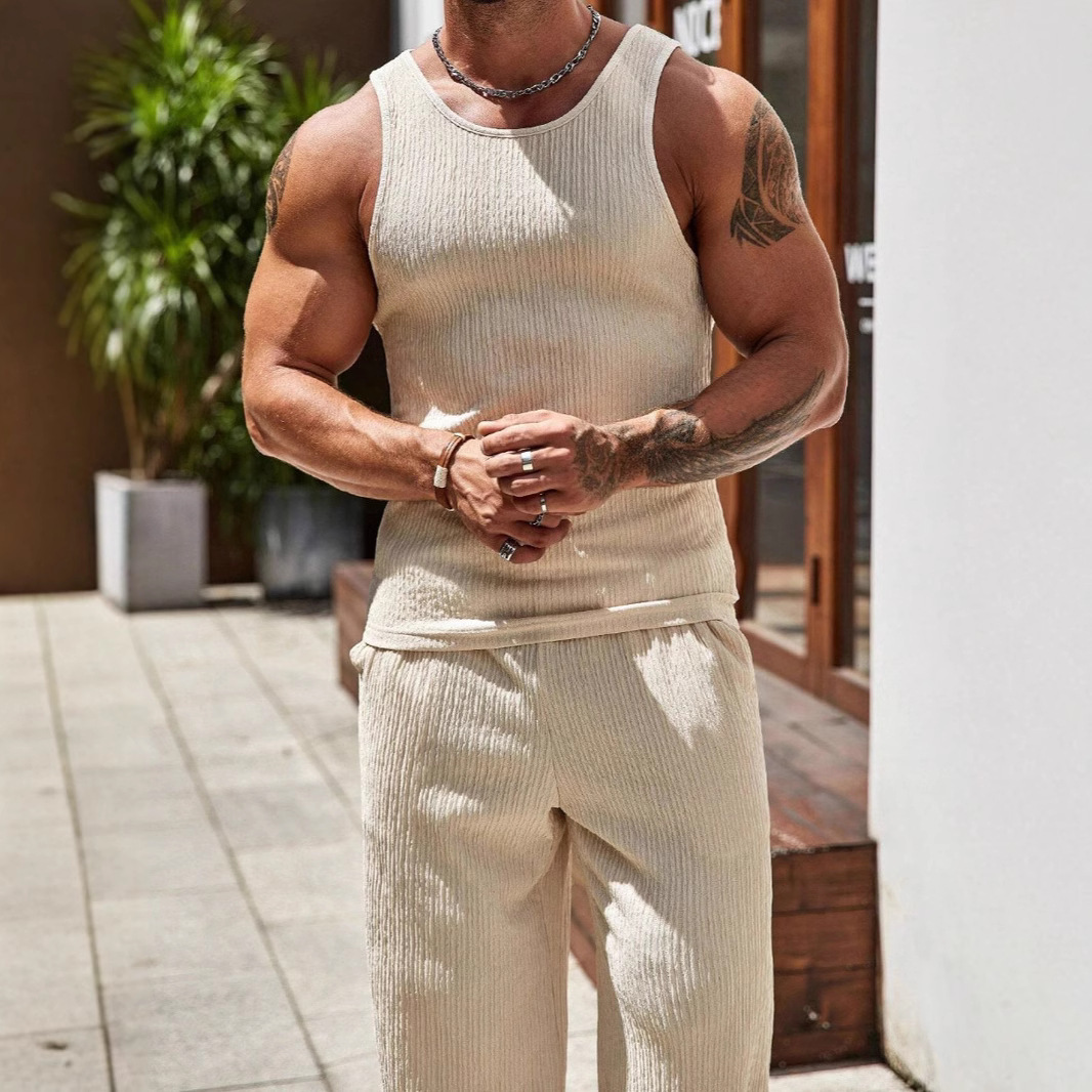 Slim Fit Sports Solid Color Vest Workout Elastic Suit