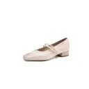 Elegant Chinese-style Tang Suit Womens Shoes Printed Square-toe Beaded Pumps view 4