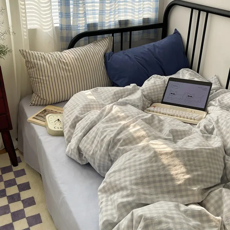 Cotton Bed Sheet And Duvet Cover Four-piece