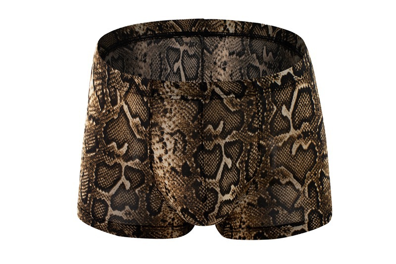 Men's Printed Leopard Snake Print Low Boxer Briefs