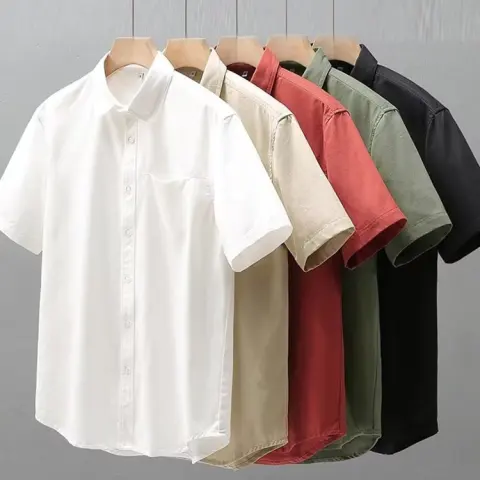American-style Heavy Quality Shirt Men's Short Sleeve