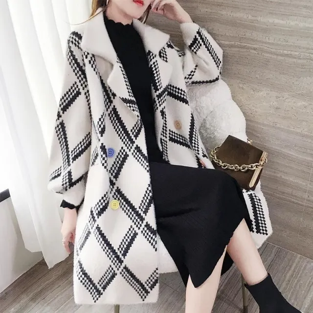 Mid length Faux Mink Coat Women White - Shop at LoveMi