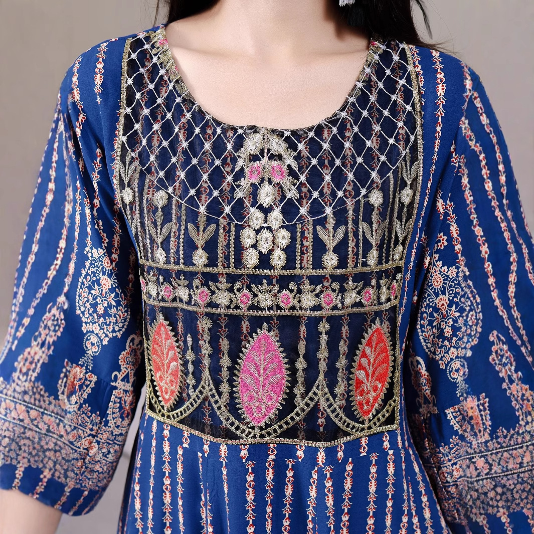 Art Retro Vacation Tourism Bohemian Style Dress