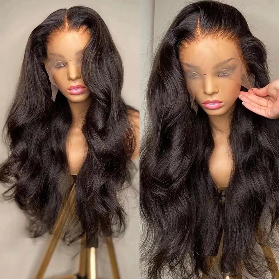 Front Lace Long Fiber Wig Light Gold Big Wave Black - Shop at LoveMi