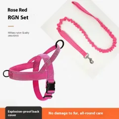 Dog Breast Strap Vest Jacket Medium Large Dog Pet Hand Holding Rope - Rose Red Strap Rope - View 1