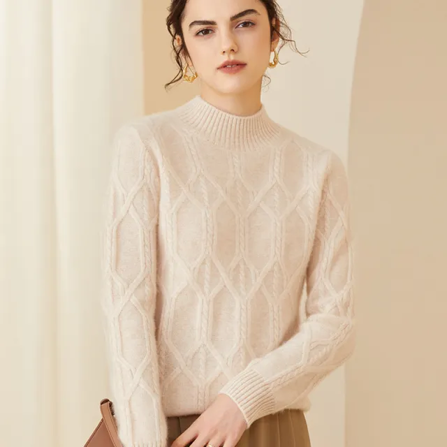 Thickened Pullover Base Woolen Sweater Rice - Shop at LoveMi