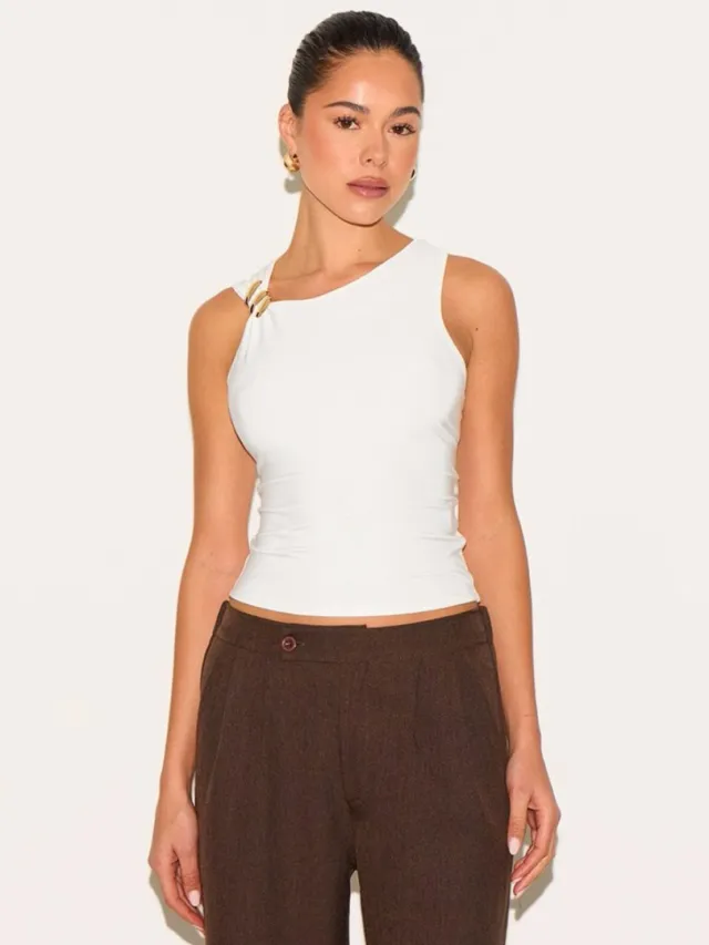 Women's Solid Color Off The Shoulder Slim Fit Versatile Top White - Shop at LoveMi