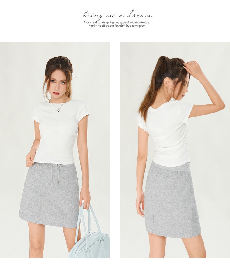 Waist Slimming Simple Casual All-match Bottoming Shirt Top