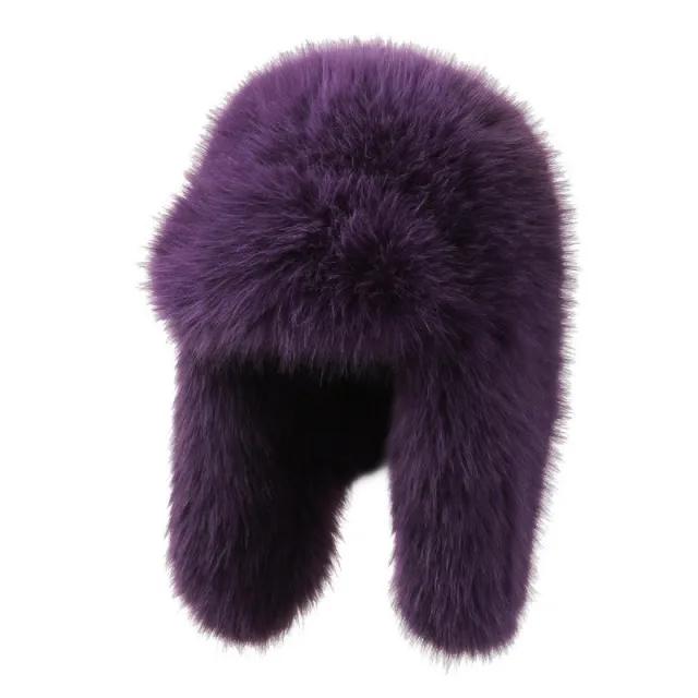 New Korean style Lei Feng Hat Women's Northeast Furry Hat Purple - Shop at LoveMi