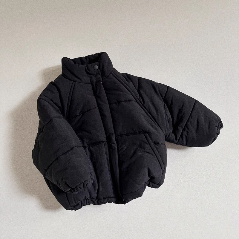 Korean Style Autumn Winter Coat Boys And Girls Fashionable Thickened Stand Collar Short Cardigan