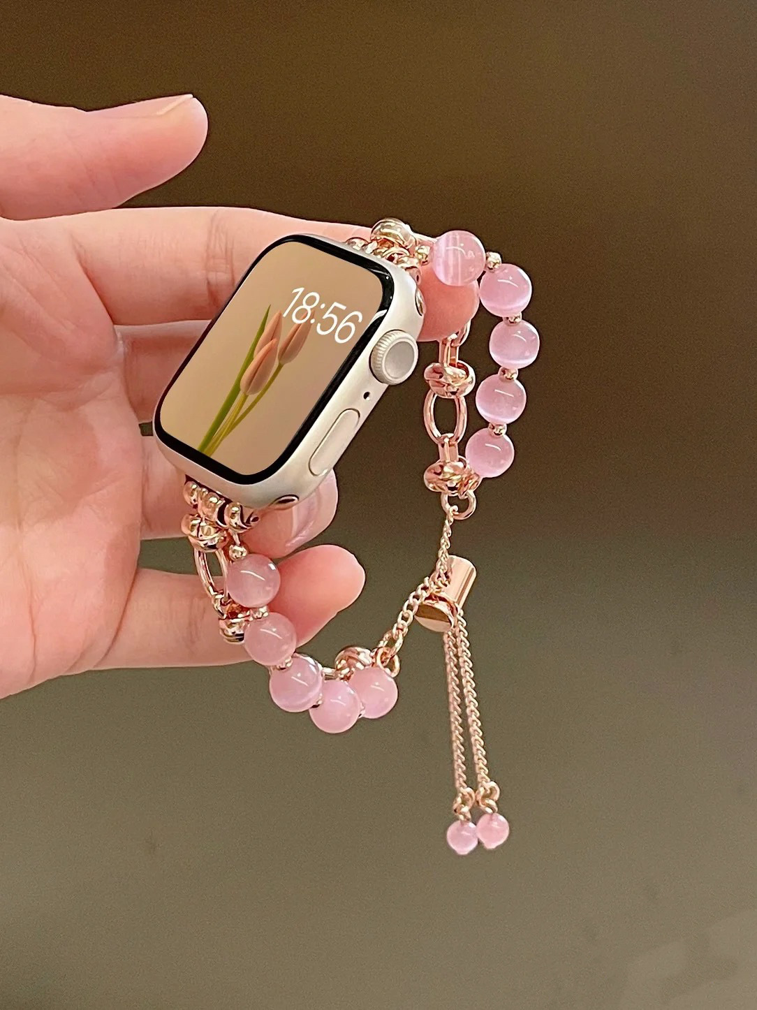 Rose Gold Pink Beads