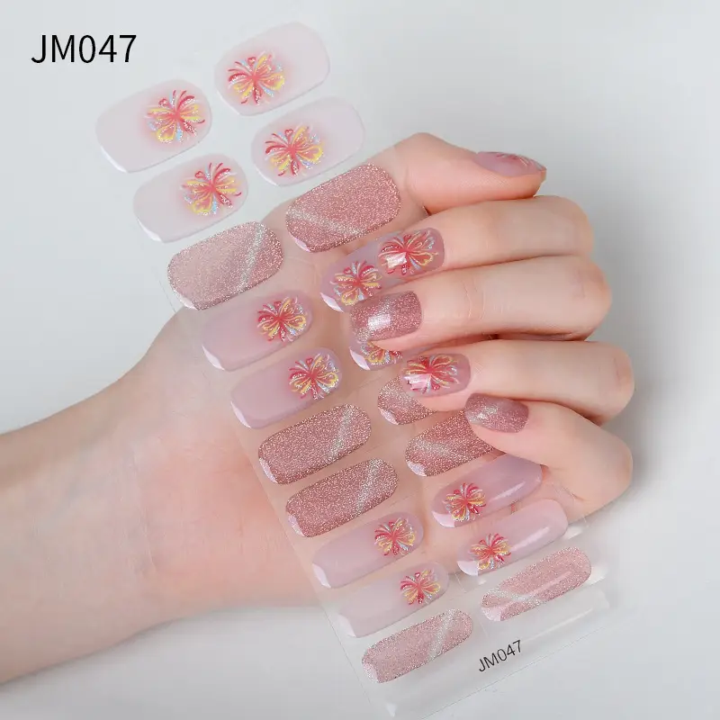 New Year Semi-curing Gel Nail Sticker Waterproof And Durable