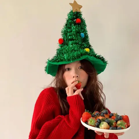 Christmas Tree Hat Party Dress Up Headdress for Taking