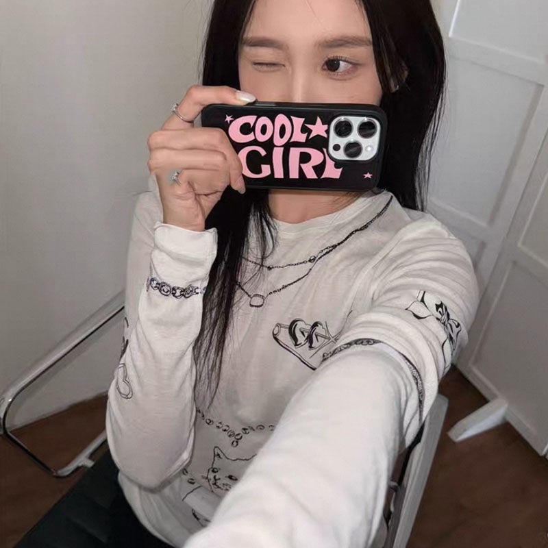 English Creative Star Pattern Simple Black Phone Case - Image 2