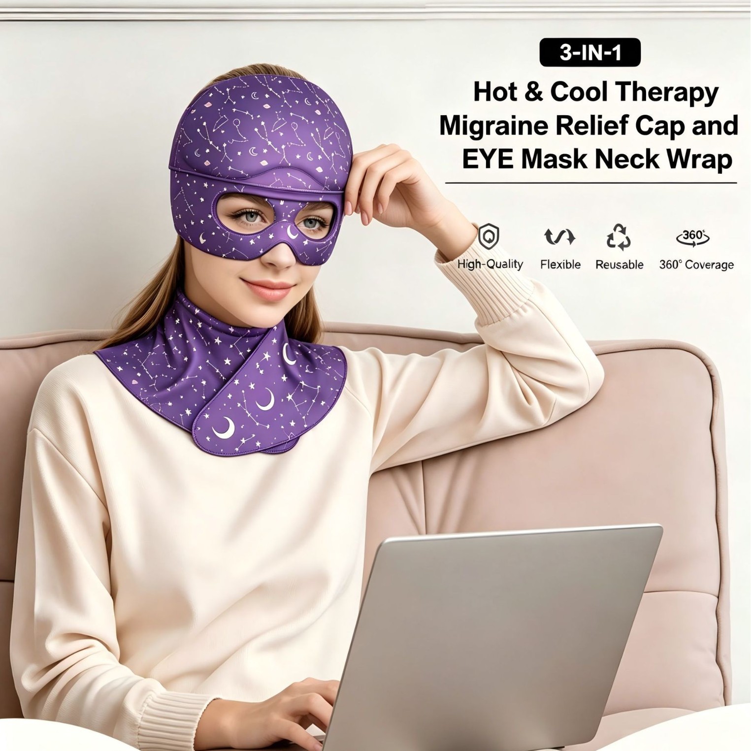Gel Hot-and-cold Compress Head Coverhat