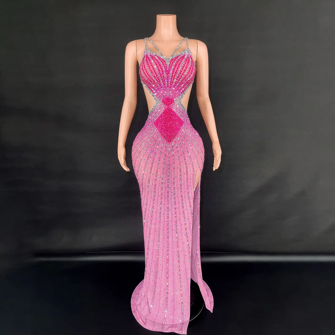 Sling Super Shiny Light Diamond Cinched Bodycon