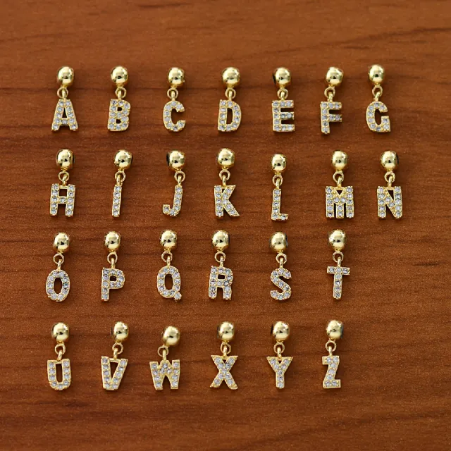 26 English Letters Zircon DIY Combination Pendant Golden B - Shop at LoveMi