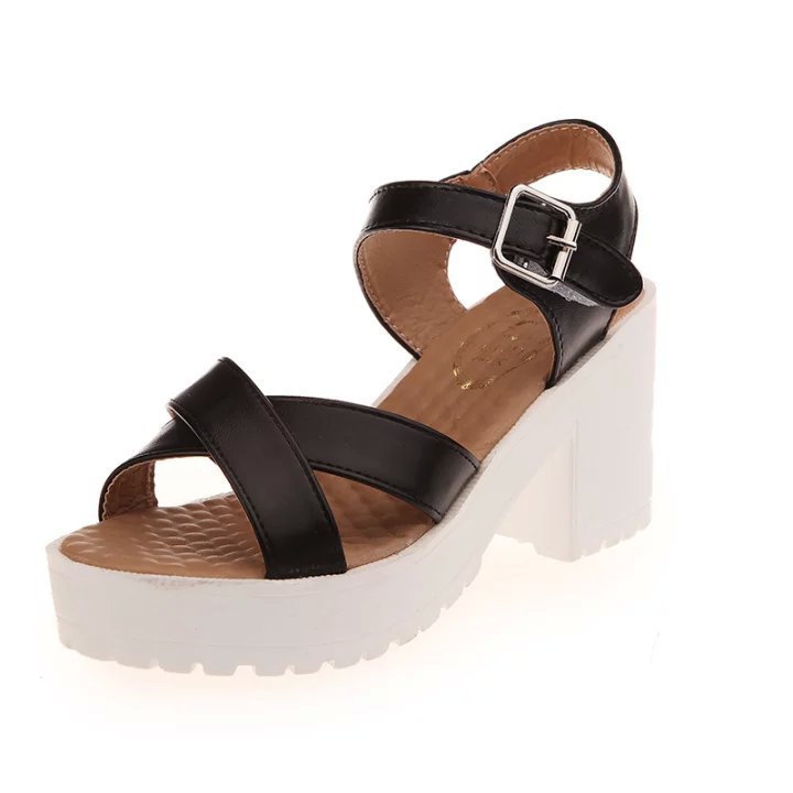 Chunky Heel Platform Sandals