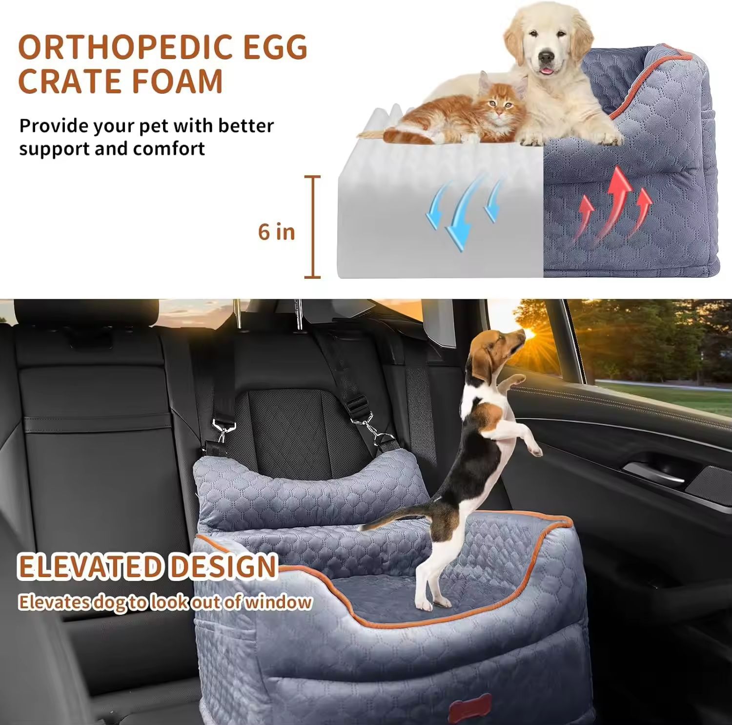 All-season Universal Car Seat With A Thickened Bottom Serving As A Dog Bed Or Sofa detail photo 2