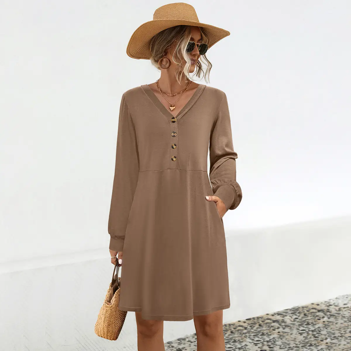 Women's Casual Solid Color Dress