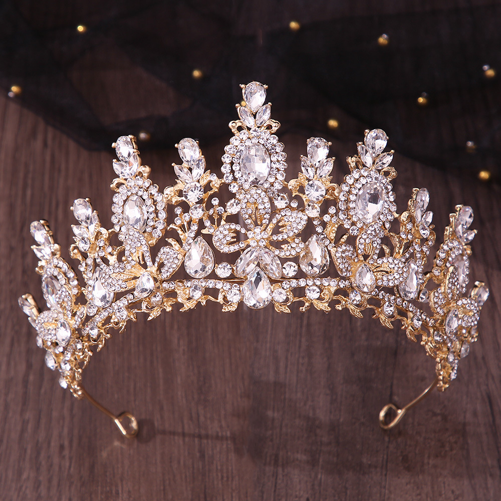 Bridal Crown Headdress Cross Wedding Dress Accessories Luxury Crystal 9