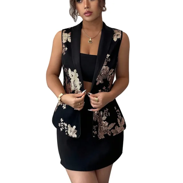 Women's Printed Vest Sleeveless Top Black - Shop at LoveMi