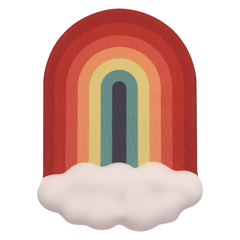 Cloud Rainbow Silica Gel Wrister Mouse Pad Keyboard Support Slippery Washable