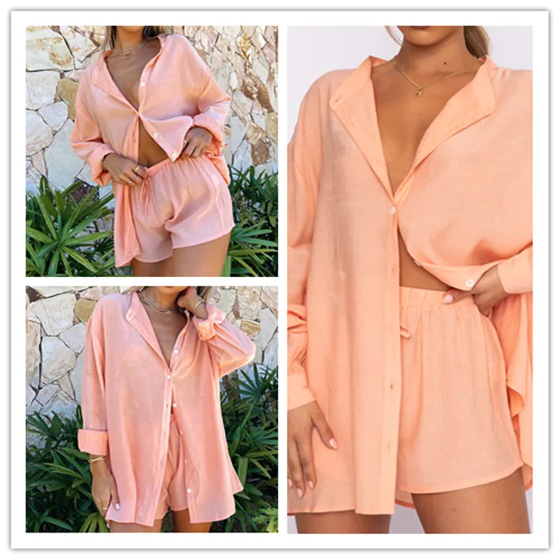 Foreign Trade Casual Shirt Shorts Two-piece Set - Inulin