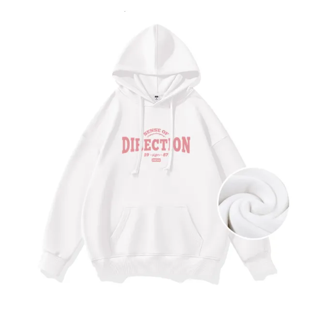 Black Hoodie Brand Fleece Hooded Jacket White - Shop at LoveMi