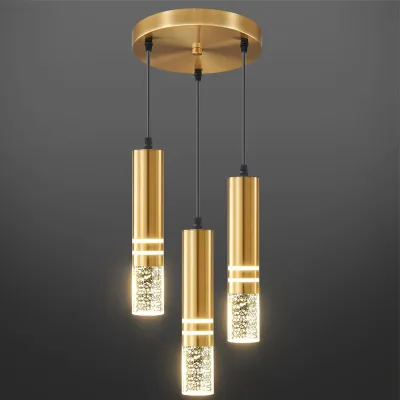 LED Straight Crystal Suitable For Dining Room Bedroom Bedside Chandelier