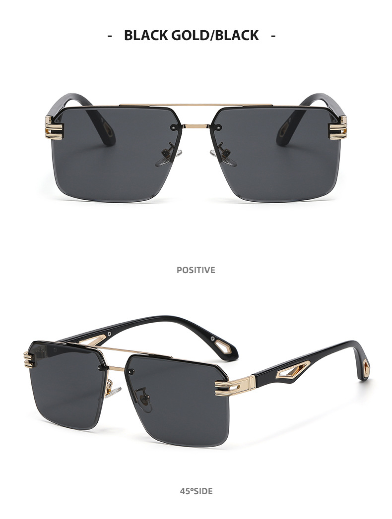 Title 8, Frameless Cut-Edge Double-Bridge Sunglasses